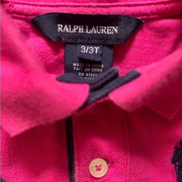 Ralph Lauren Pink and Purple Polo Shirt with Sporty Stripes - Picture 4 of 4